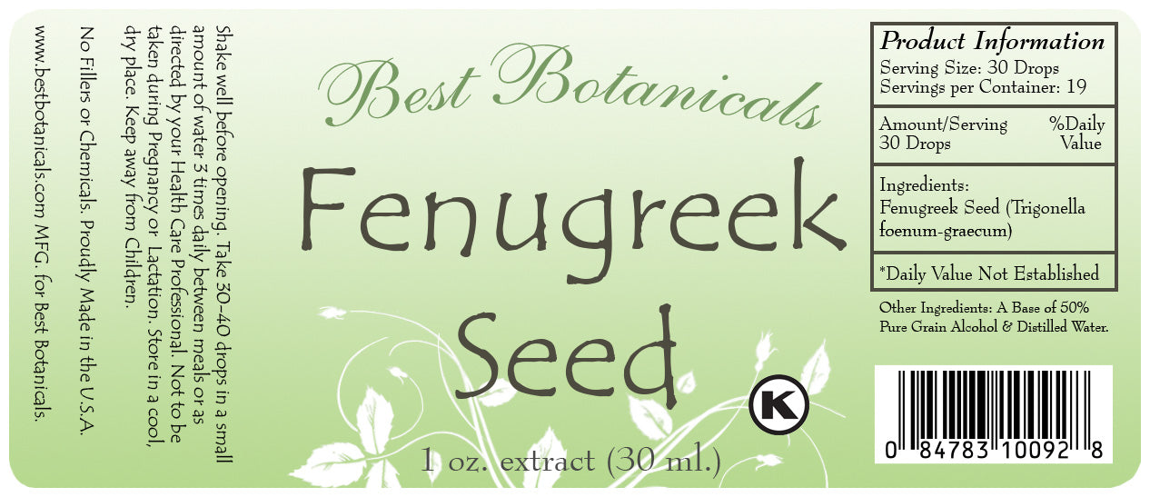 Fenugreek Seed Extract Label