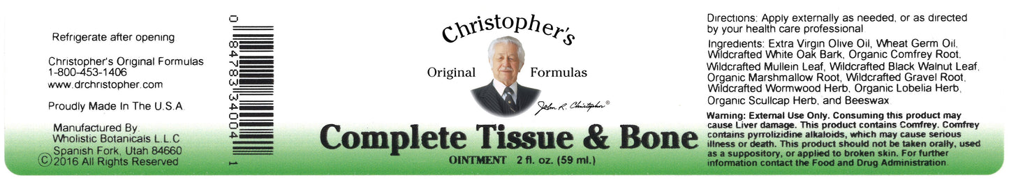 Complete Tissue & Bone Ointment 2 oz. Label