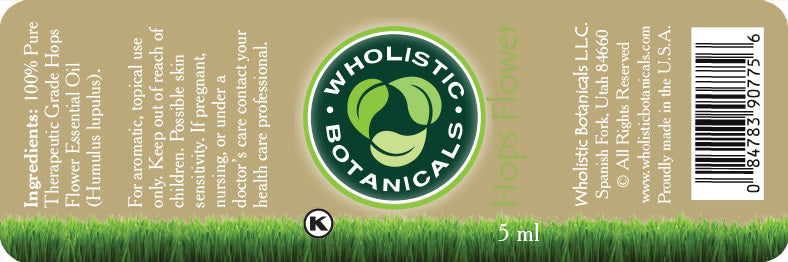 Hops Flower Essential Oil Label