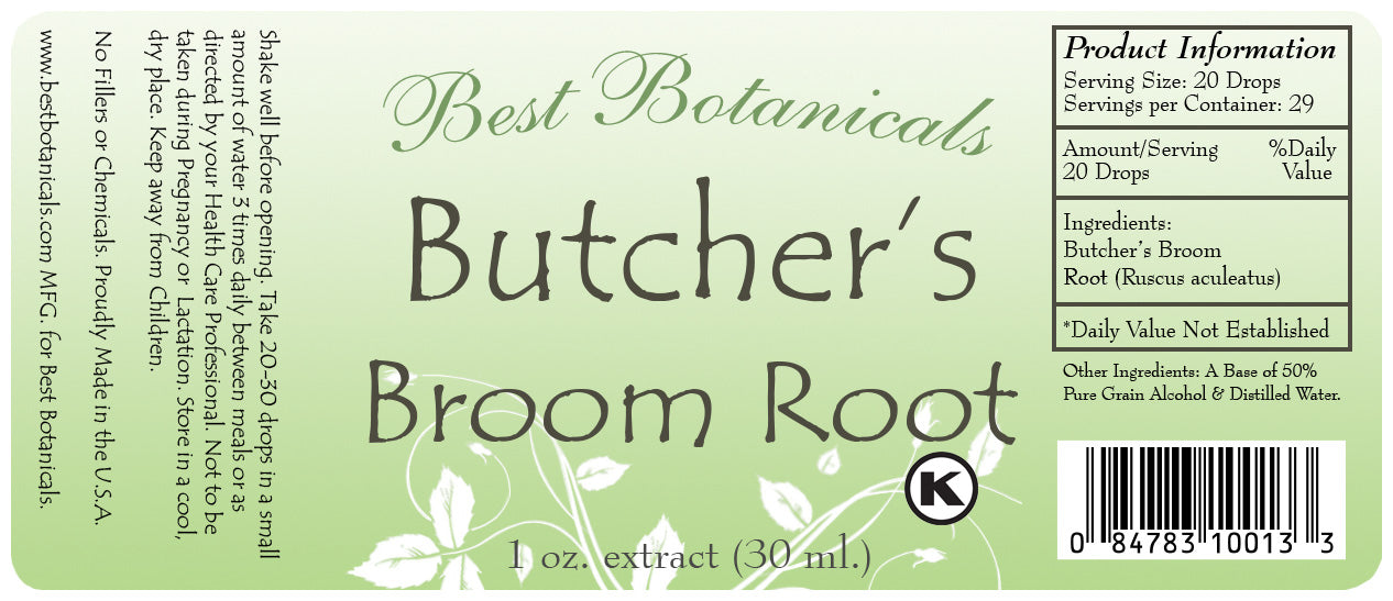 Butcher's Broom Root Extract Label