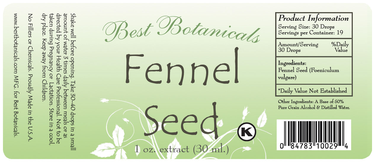 Fennel Seed Extract Label