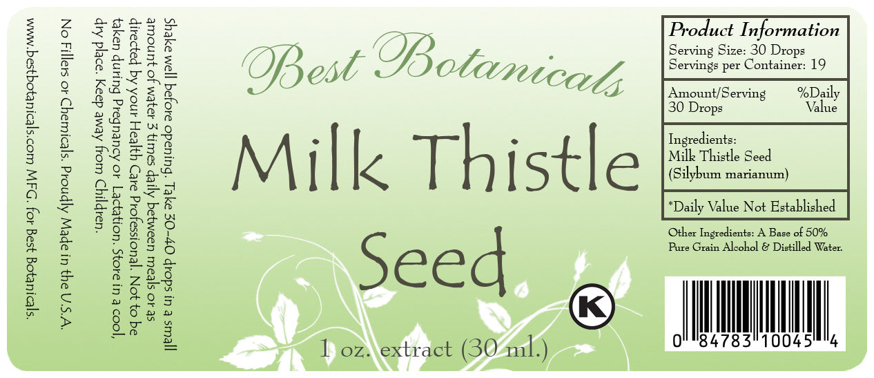 Milk Thistle Seed Extract Label