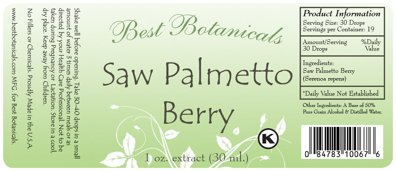 Saw Palmetto Berry Extract Label